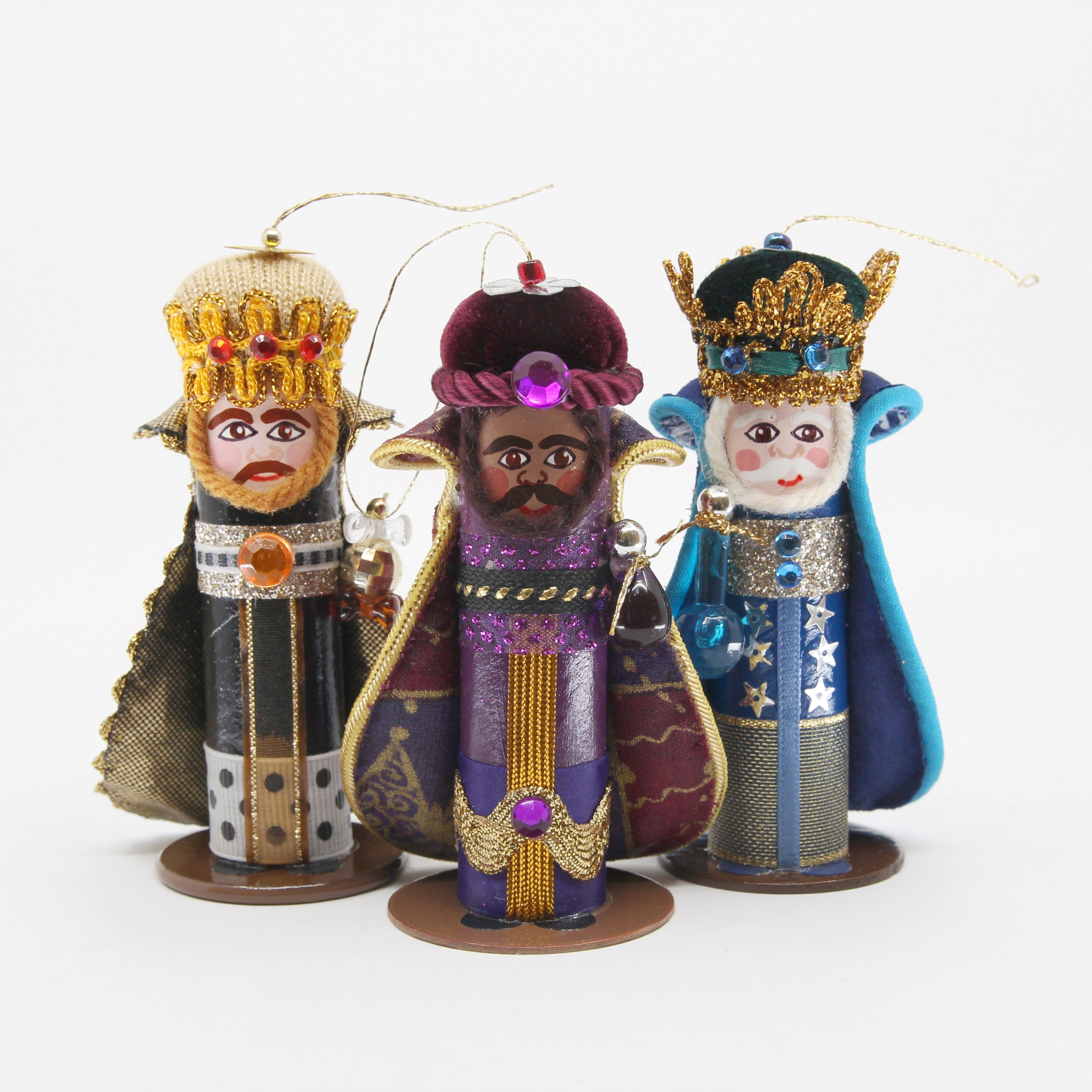 Three Wise Men Ornaments Set - Front View