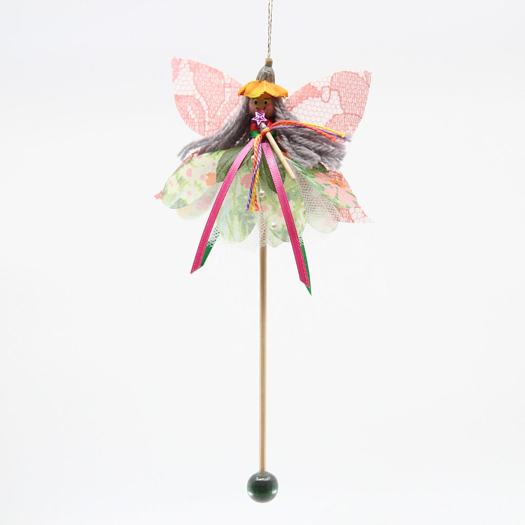 Flower Fairy Stick Puppet Ornament - Front View