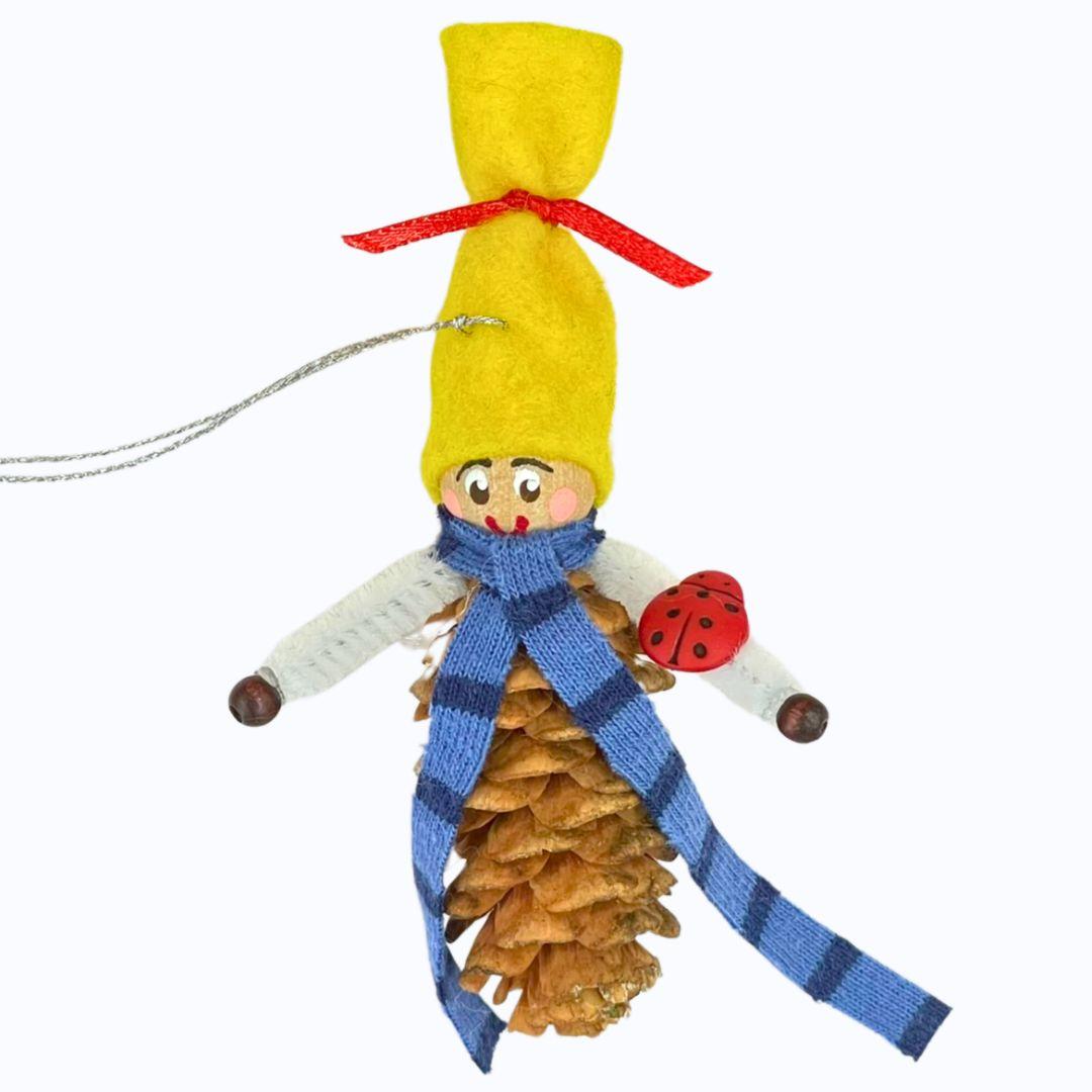 Pinecone Gnome with Yellow Hat